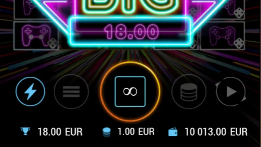 Tampilan visual neon dan futuristik dari slot Dopamine Rush Dice